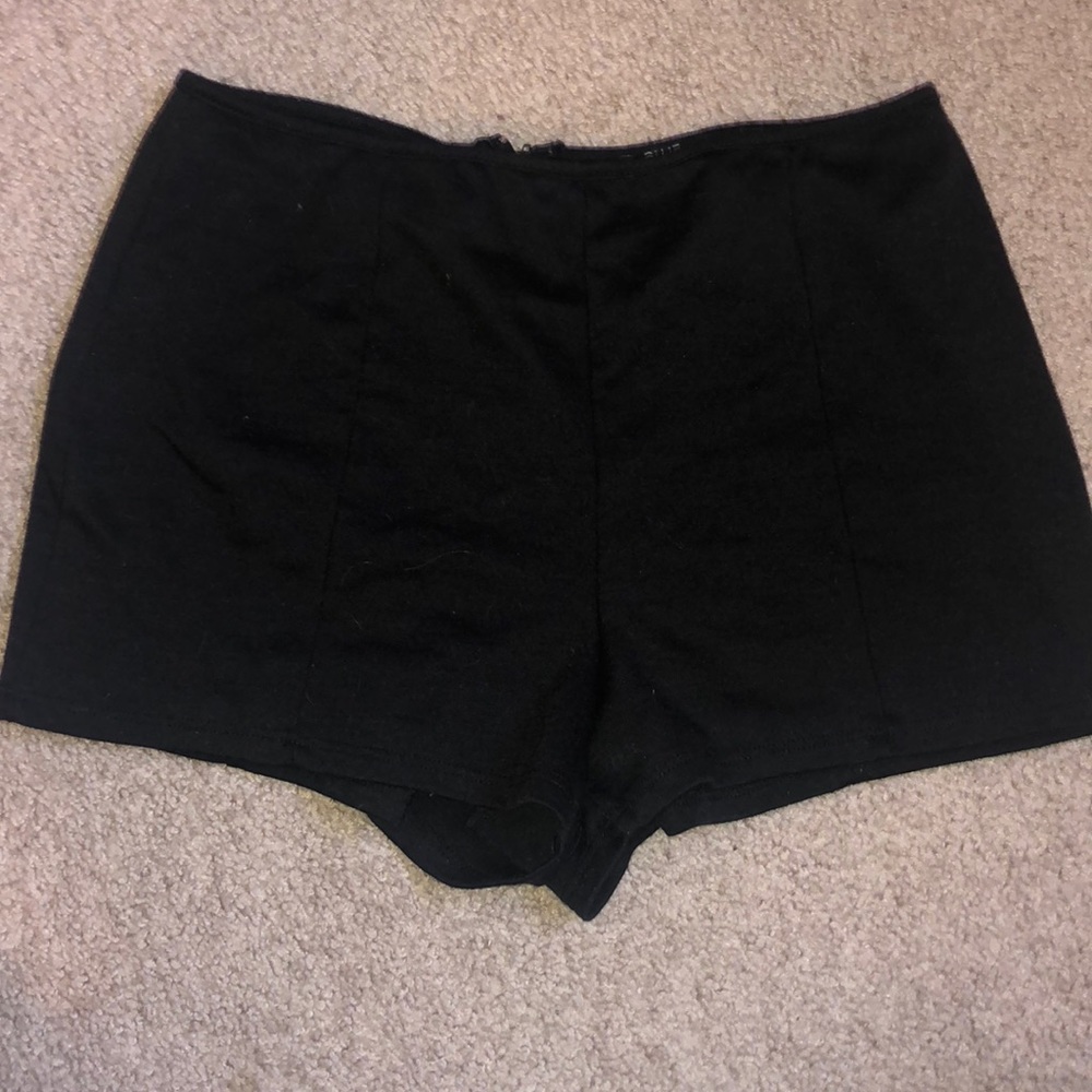 Black stretchy high rise shorts